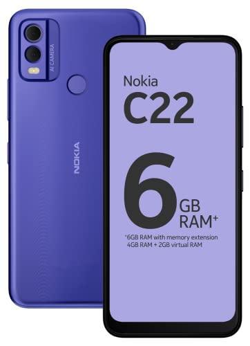 Nokia C22 | 3-Day Battery Life | 6GB RAM (4GB RAM + 2GB Virtual RAM) | 13 MP Dual Rear AI Camera with Night & Portrait Mode | IP52 | Purple - Triveni World