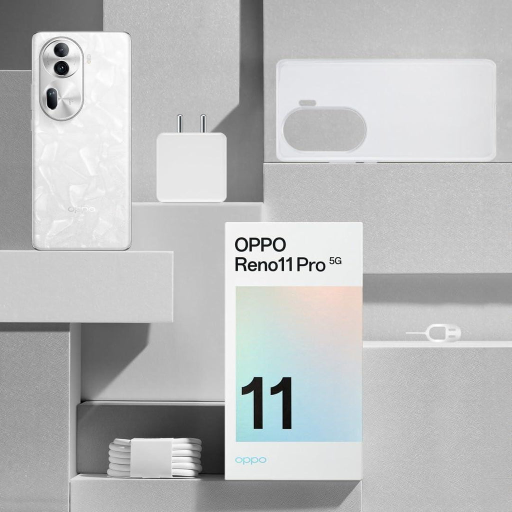 Oppo Reno 11 Pro 5G Smartphone (Pearl White, 12GB RAM+ 256GB Storage) - Triveni World