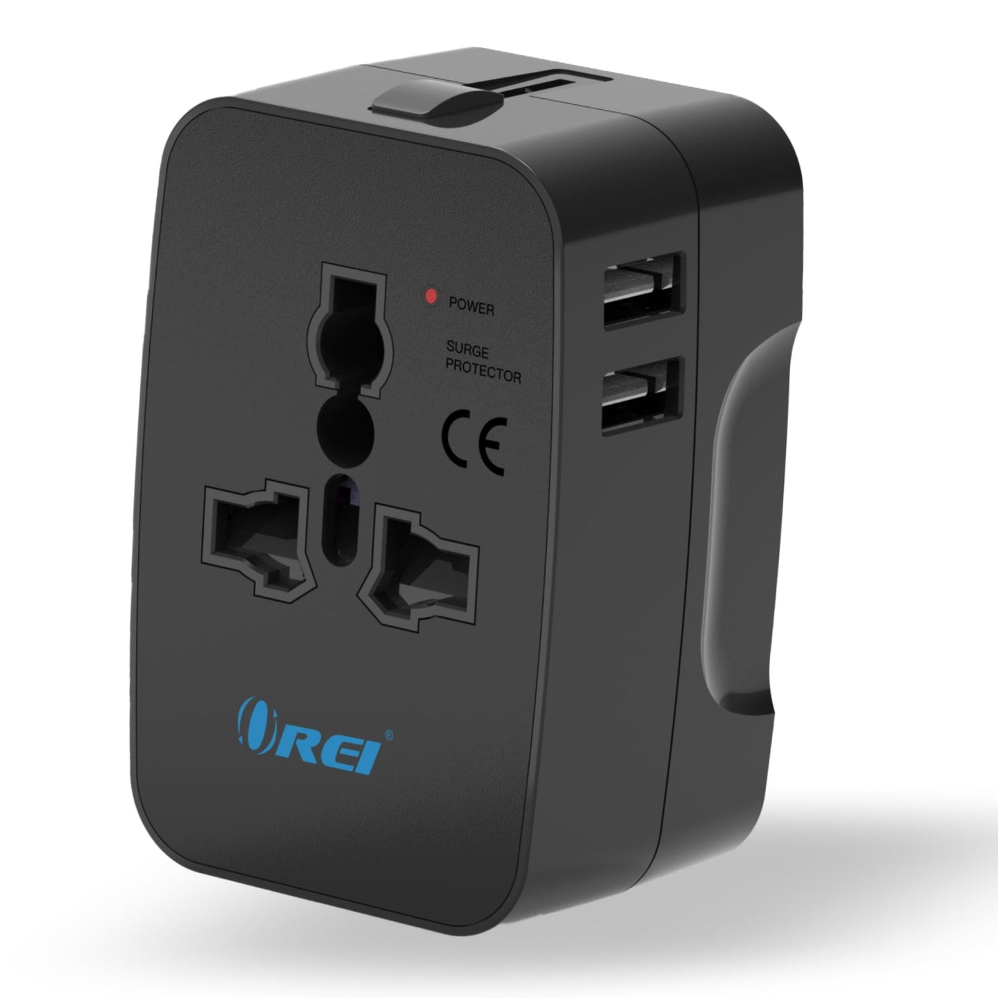 Orei Universal Travel Adapter - 3 in 1 Worldwide Travel Adapter with Dual USB - Universal Socket with 2X USB-A 2.4A - Travel Adapter for US, Europe & More - 3 Year Warranty - Triveni World