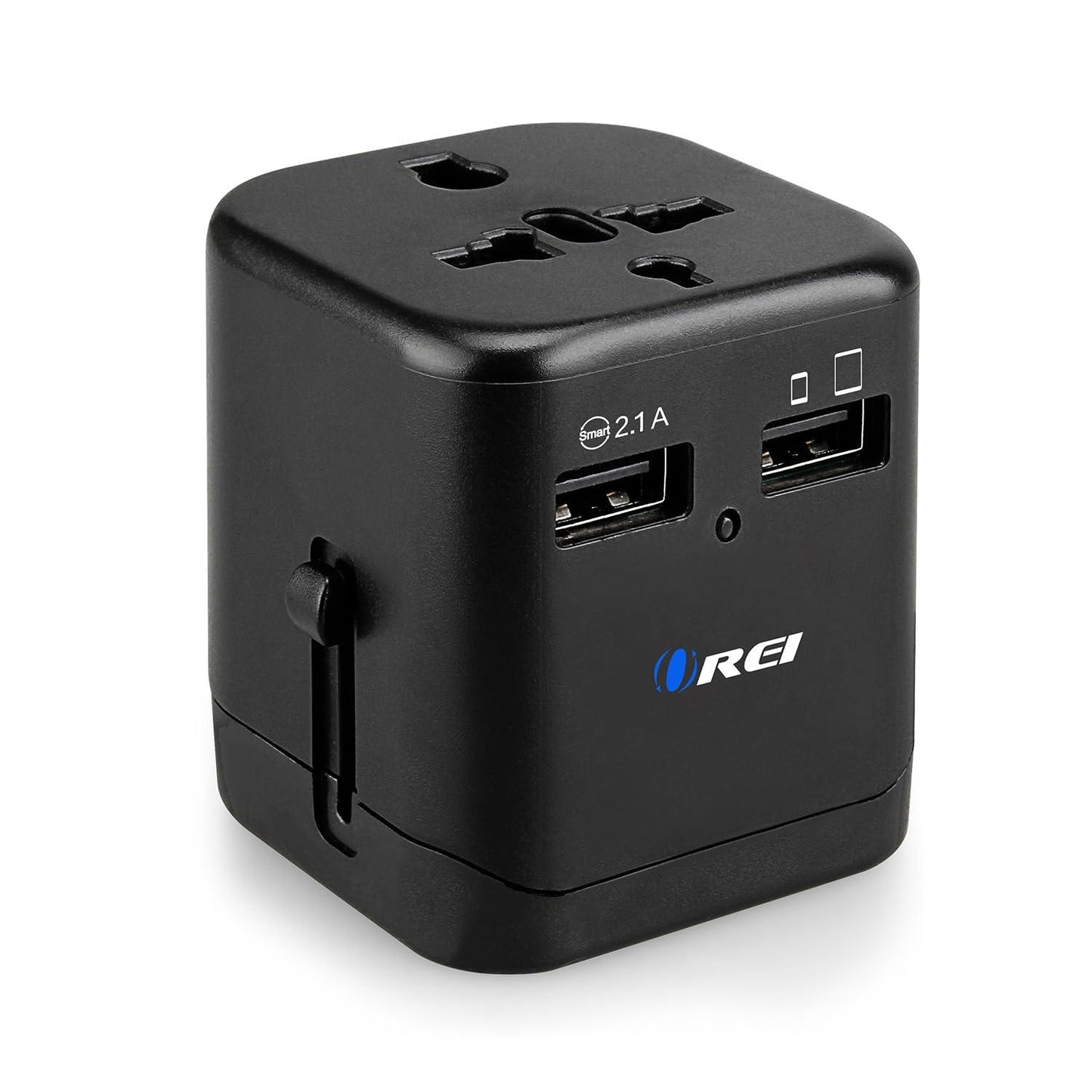 OREI Worldwide Universal Travel Adapter with Dual USB Ports (2.1A Smart Plug Charging) - All-in-One, 100V-250V plug - International plug Adapter for Cell Phones, Tablets, Camera - 5 Years of Warranty - Triveni World