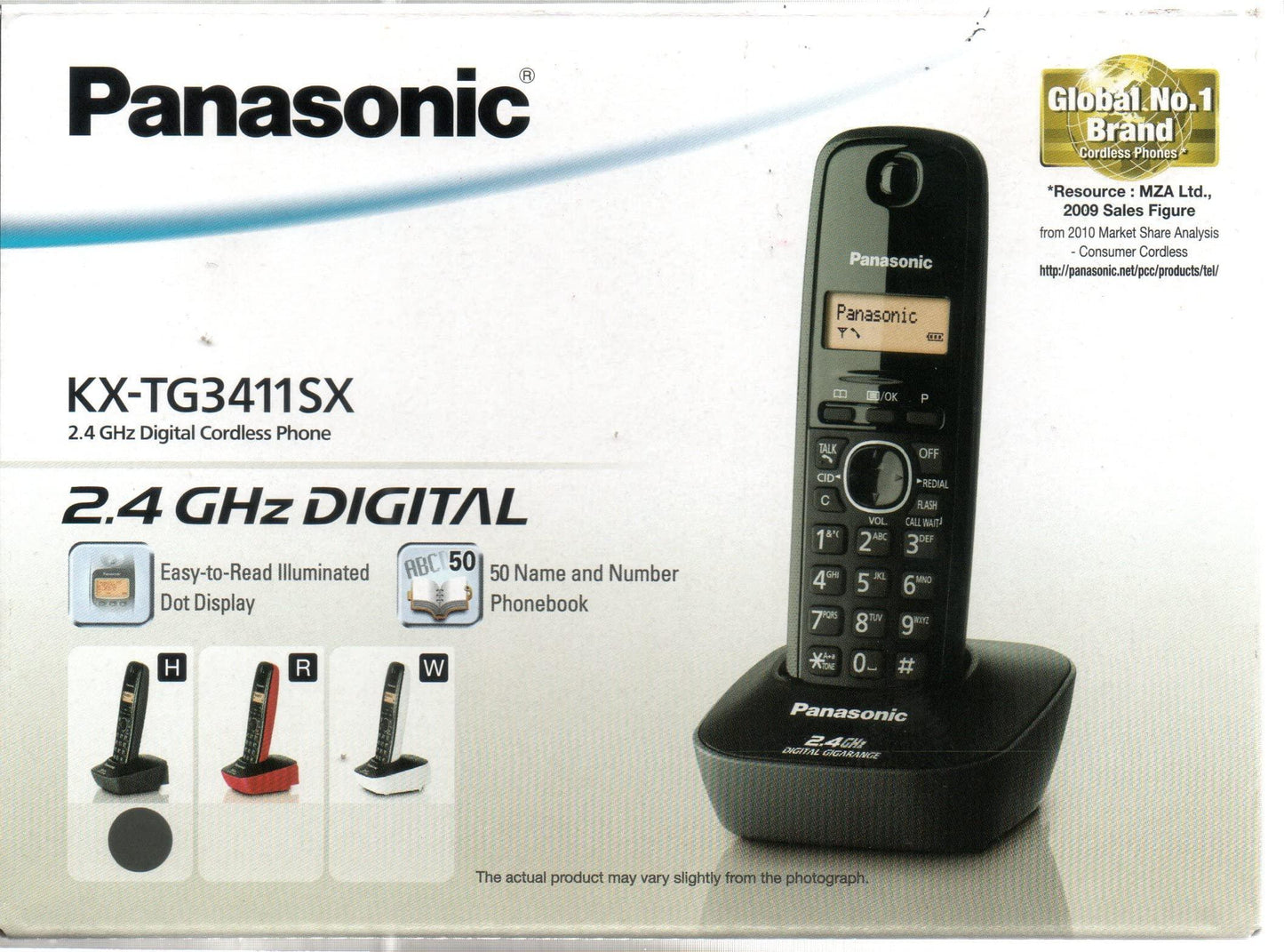 Panasonic 3411 Cordless Landline Phone Black - Triveni World