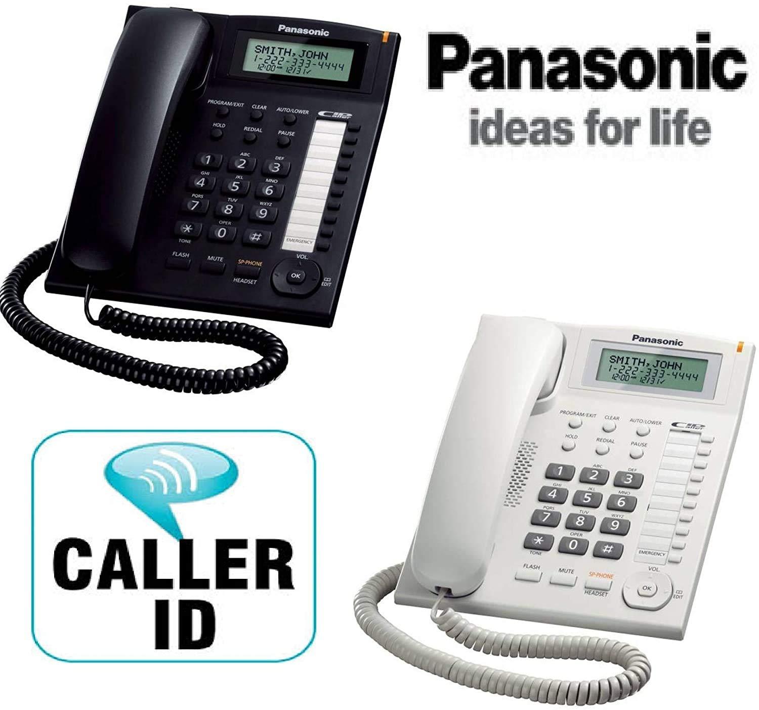 Panasonic Single Line KX-TS880MX Corded Landline Phone (White-Black) - Triveni World