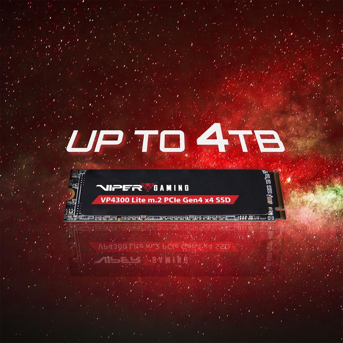 Patriot Viper Gaming VP4300 Lite M.2 PCIe SSD 1TB up to 7400MT/s 5 Years Warranty M.2 2280 PCIe Gen4 x4 NVMe 1.3 SSD VP4300L1TBM28H - Triveni World