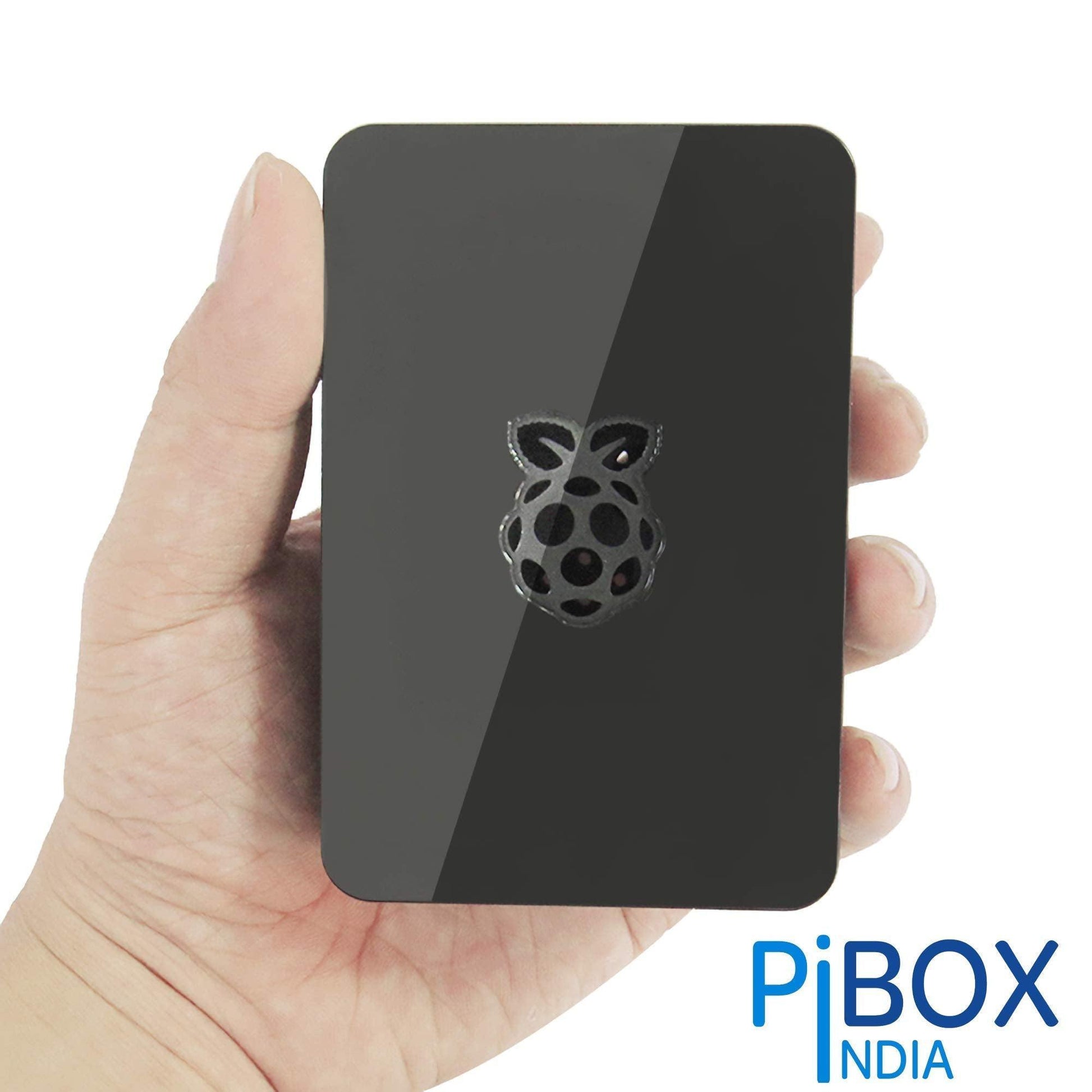 PiBOX India for Raspberry Pi 4 Case 1Gb, 2GB, 4GB, 8GB Black, Raspberry Pi 4 Case with air vents, with logo top screwless modular design, ports access Raspberry Pi 4 Model B, Pi 4B, Pi 4,Camera and Ports ABS (Black) - Triveni World