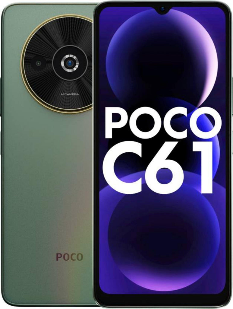 POCO C61 (Mystical Green, 6GB RAM, 128GB Storage)| Expandable Upto 1 TB | Upto 12 GB RAM with Turbo RAM | 6.71" HD+ 90Hz Display with Gorilla Glass 3 Protection | Side Fingerprint Sensors | USB Type C - Triveni World