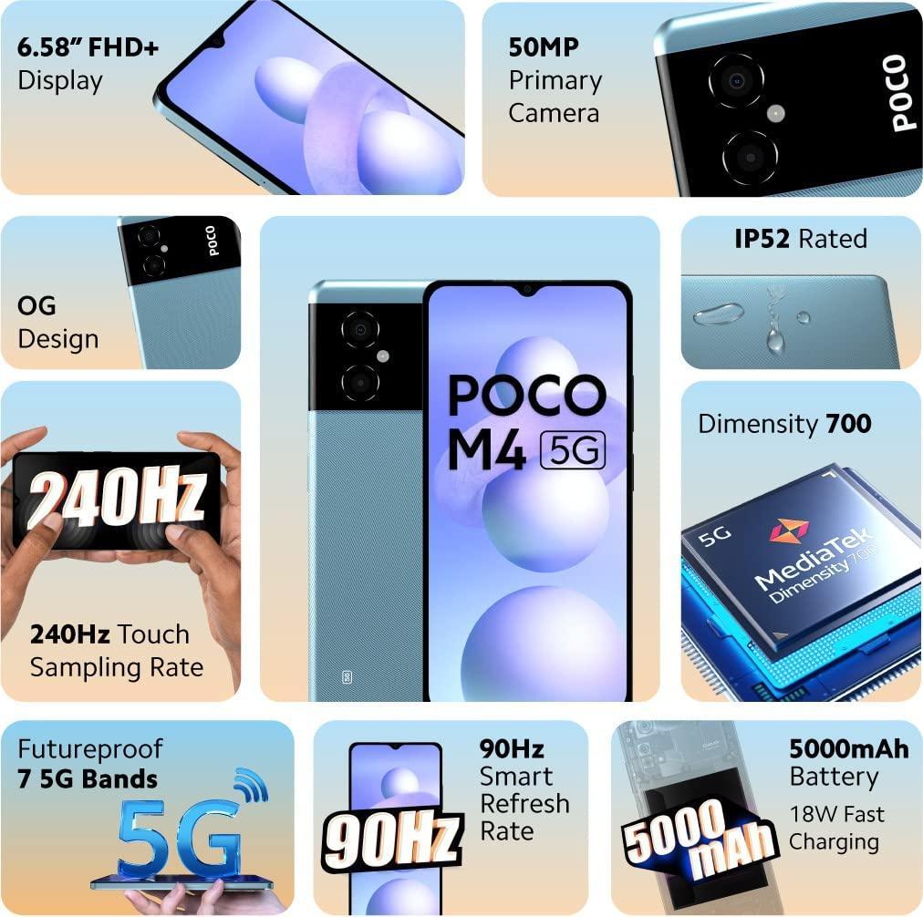 POCO M4 5G (Cool Blue, 4GB RAM 64GB RAM) - Triveni World