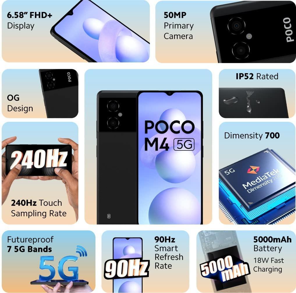 POCO M4 5G go (Power Black, 4GB RAM 64GB RAM) - Triveni World