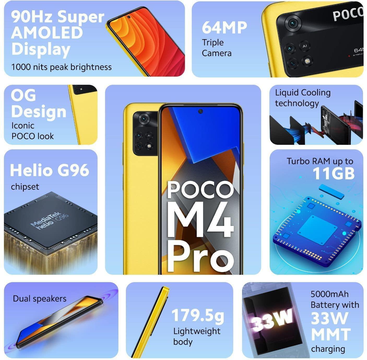 POCO M4 Pro (Yellow, 128 GB) (6 GB RAM) - Triveni World