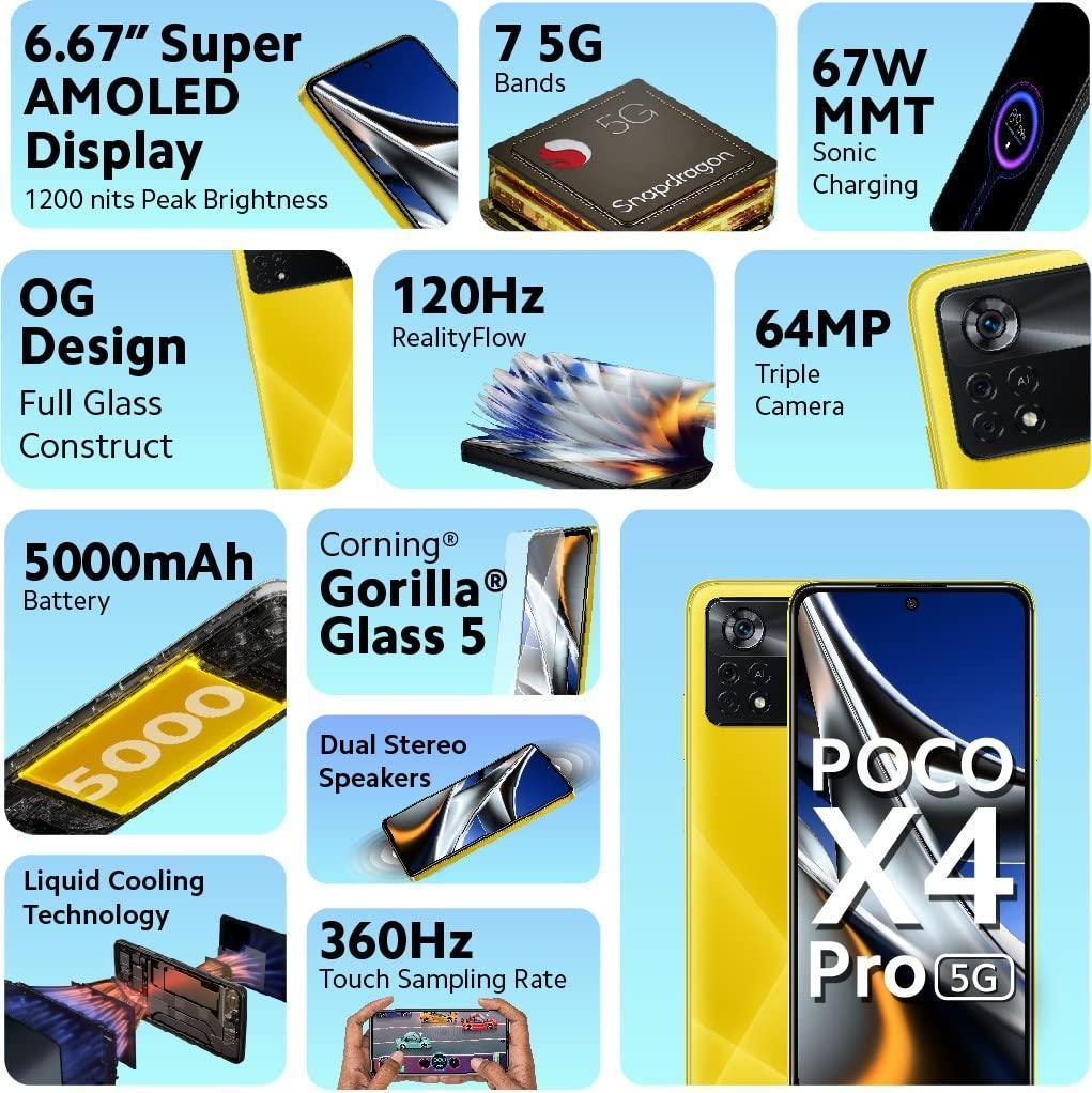 POCO X4 Pro 5G (Yellow, 6GB RAM 128GB Storage) - Triveni World