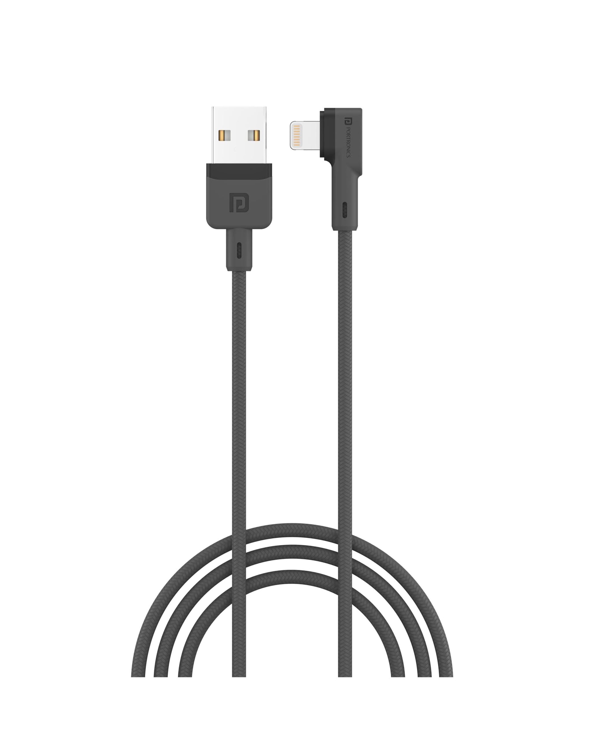 Portronics Konnect L 1.2M Fast Charging 3A 8 Pin USB Cable with Charge & Sync Function for iPhone, iPad (Grey) - Triveni World