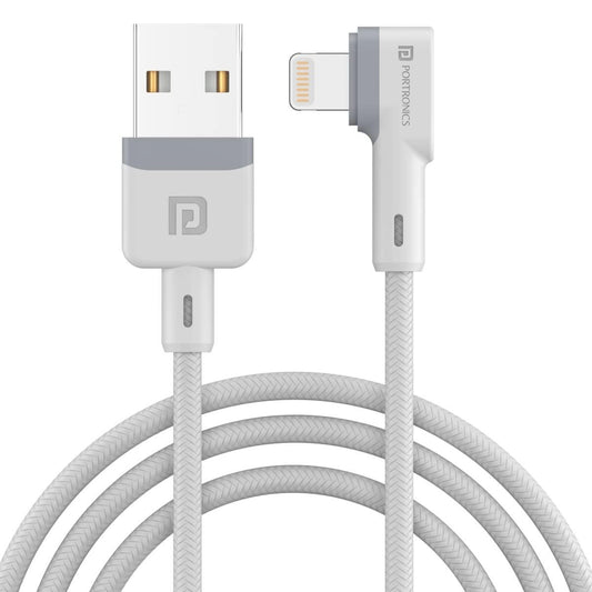 Portronics Konnect L 1.2M POR-1401 Fast Charging 3A 8 Pin USB Cable with Charge & Sync Function (White) - Triveni World