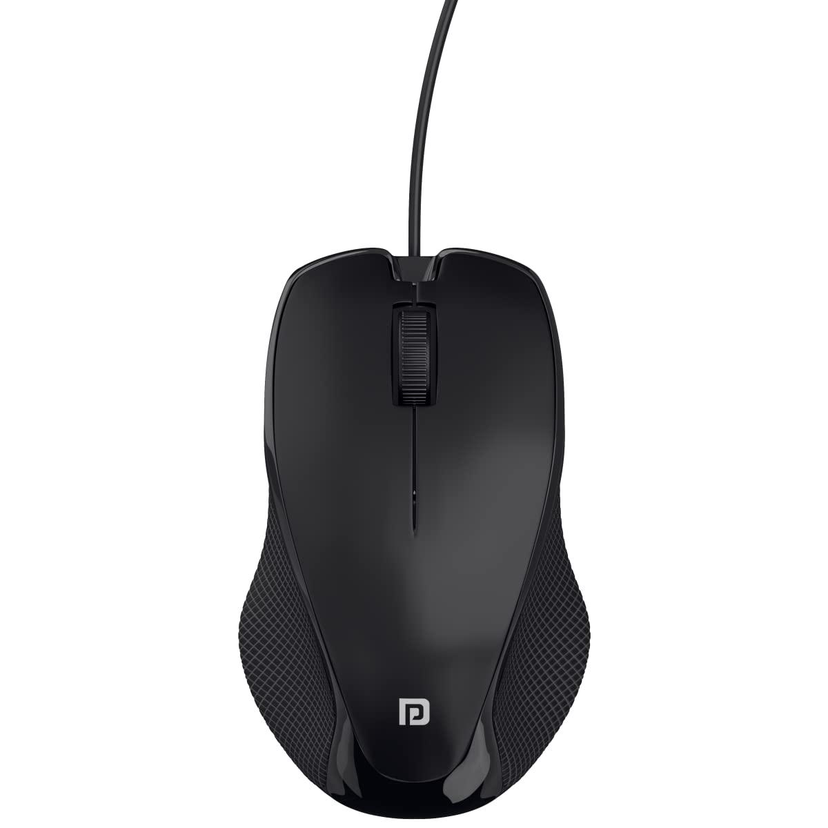 Portronics Toad 101 Wired Optical Mouse with 1200 DPI, Plug & Play, Hi-Optical Tracking, 1.25M Cable Length, 30 Million Click Life(Black) - Triveni World