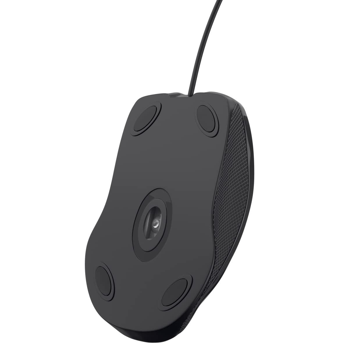 Portronics Toad 101 Wired Optical Mouse with 1200 DPI, Plug & Play, Hi-Optical Tracking, 1.25M Cable Length, 30 Million Click Life(Black) - Triveni World