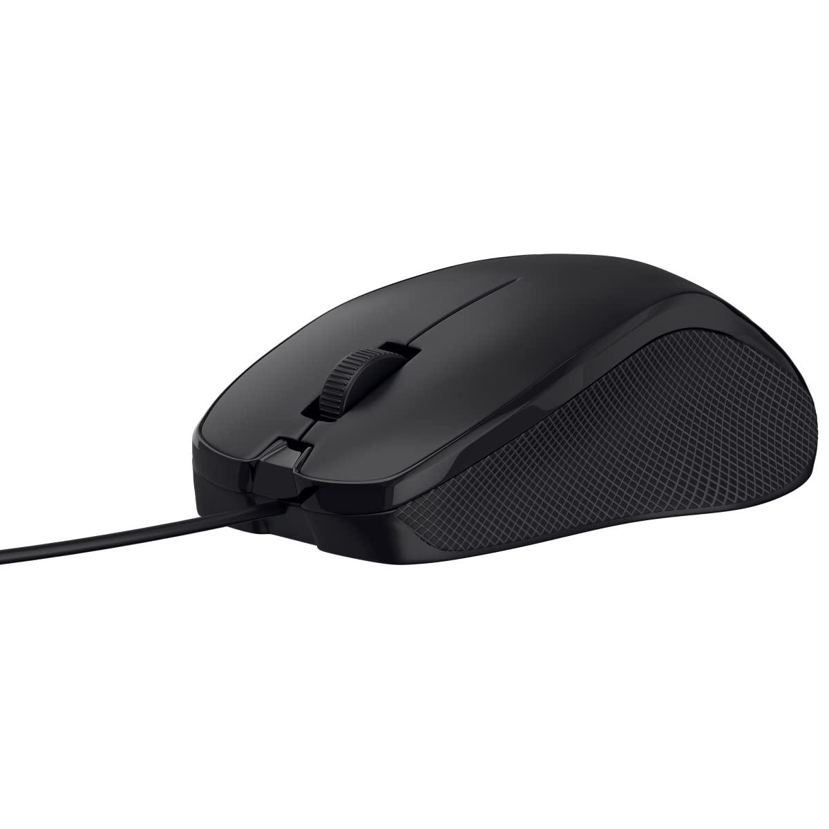 Portronics Toad 101 Wired Optical Mouse with 1200 DPI, Plug & Play, Hi-Optical Tracking, 1.25M Cable Length, 30 Million Click Life(Black) - Triveni World