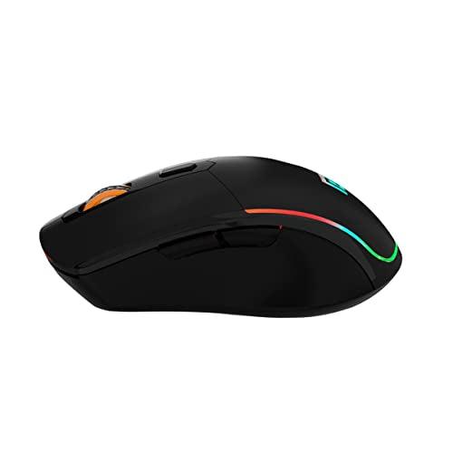 Portronics Toad One Bluetooth Mouse with 2.4 GHz & BT 5.3 Dual Wireless, 6 Buttons, Rechargeable, RGB Lights, Connect 3 Devices, Ergonomic Design for Laptop, Smartphone, Tablet (Black) - Triveni World