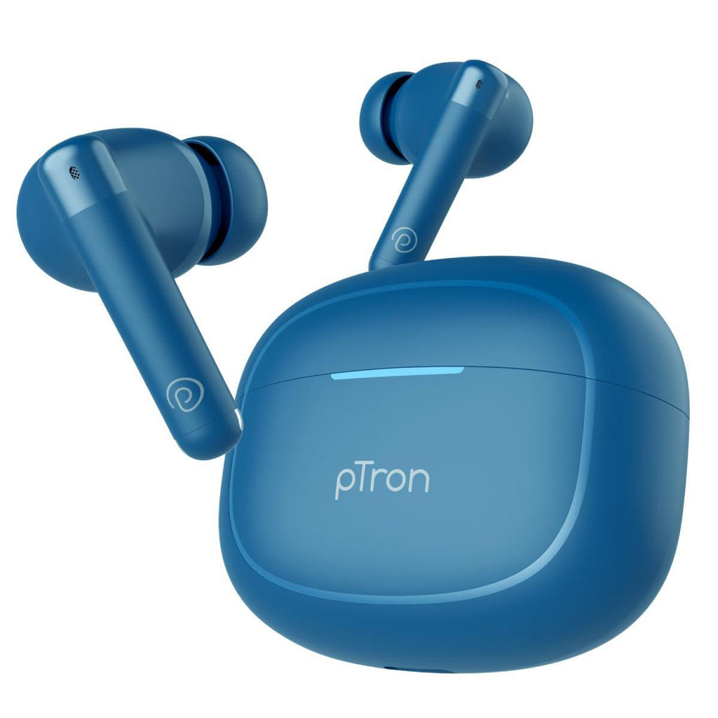 pTron Newly Launched Bassbuds Duo Pro TWS Earbuds, TruTalk AI-ENC Calls, 38H Playback Time, Deep Bass, Movie/Music Modes, In-Ear Bluetooth 5.3 Headphones with HD Mic,Fast Type-C Charging & IPX5 (Blue) - Triveni World