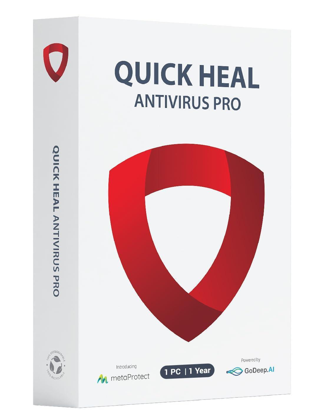 Quick Heal | Antivirus Pro Latest Version | 1 User | 1 Year (Physical Box) - Triveni World