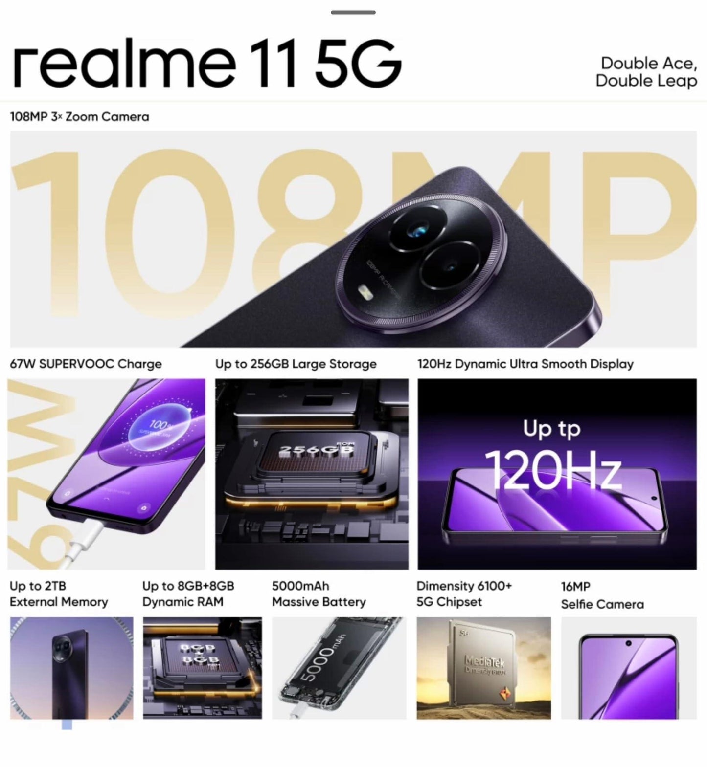 realme 11 5G (Glory Black, 8 GB RAM, 256 GB Storage) - Triveni World