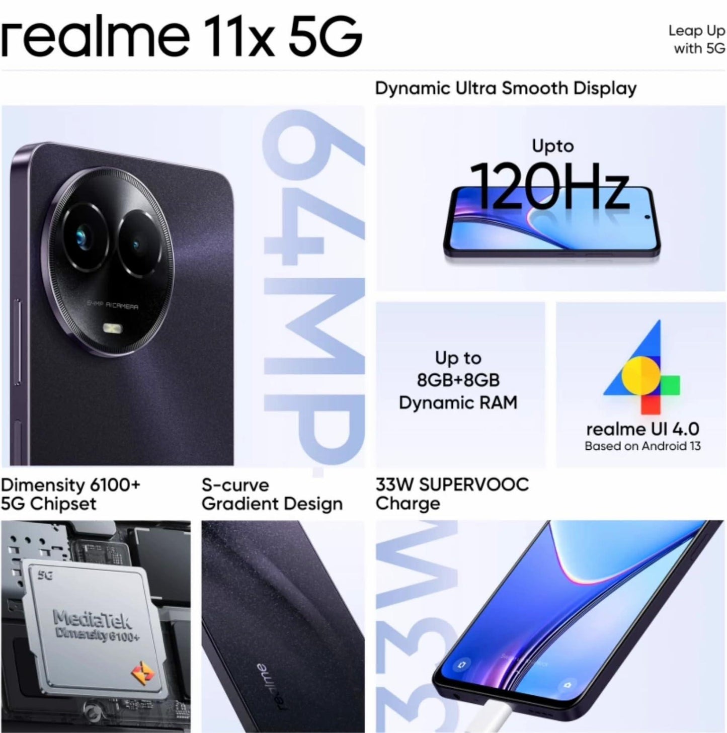 realme 11x 5G (Midnight Black, 8GB RAM, 128GB Storage) - Triveni World