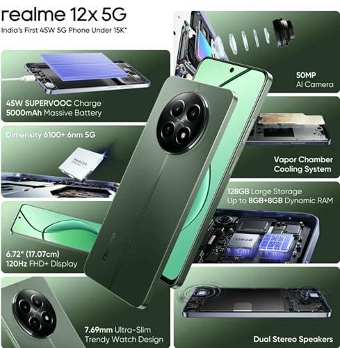 realme 12X 5G (Woodland Green, 6GB RAM, 128GB Storage) - Triveni World