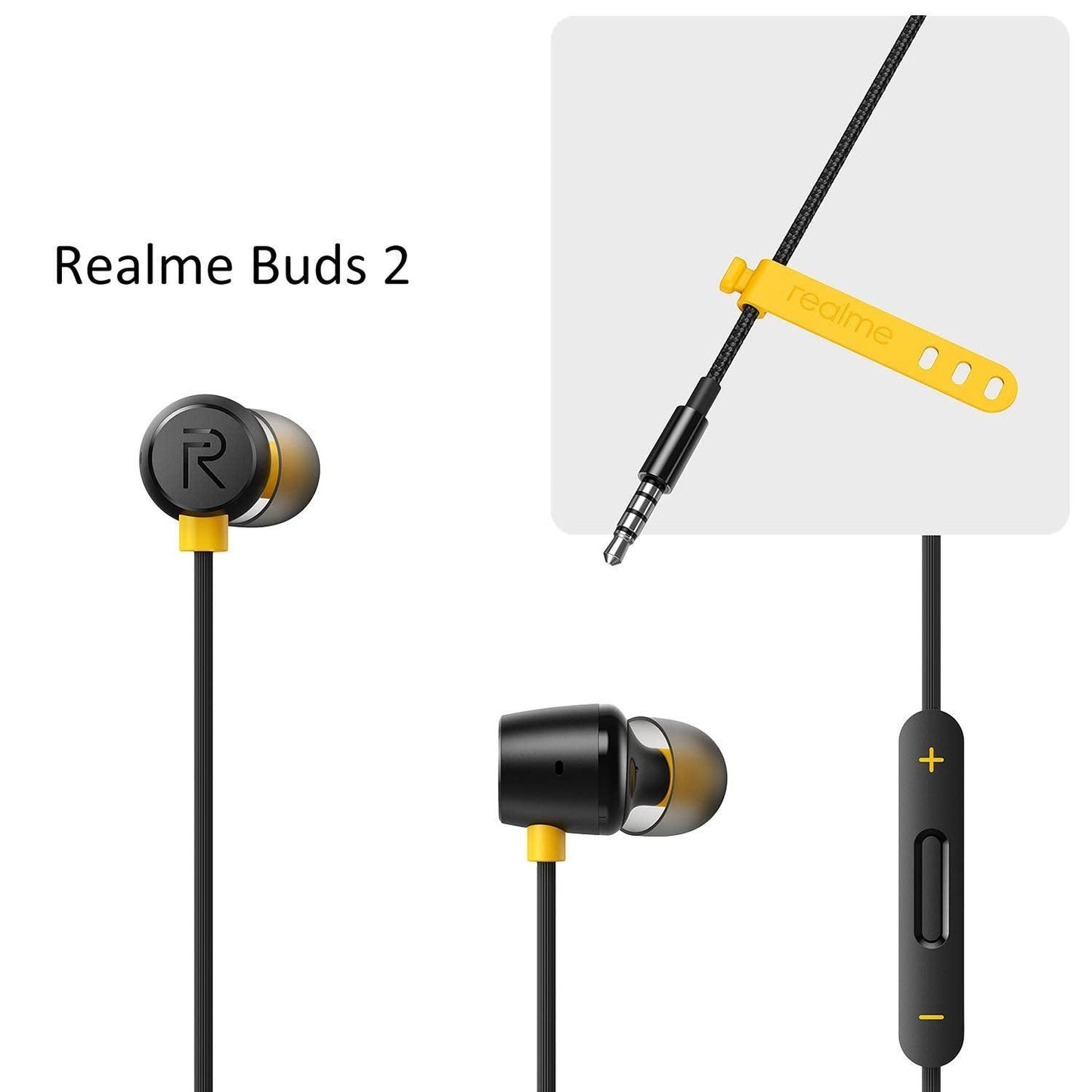 realme Buds 2 Wired in Ear Earphones with Mic (Black) - Triveni World