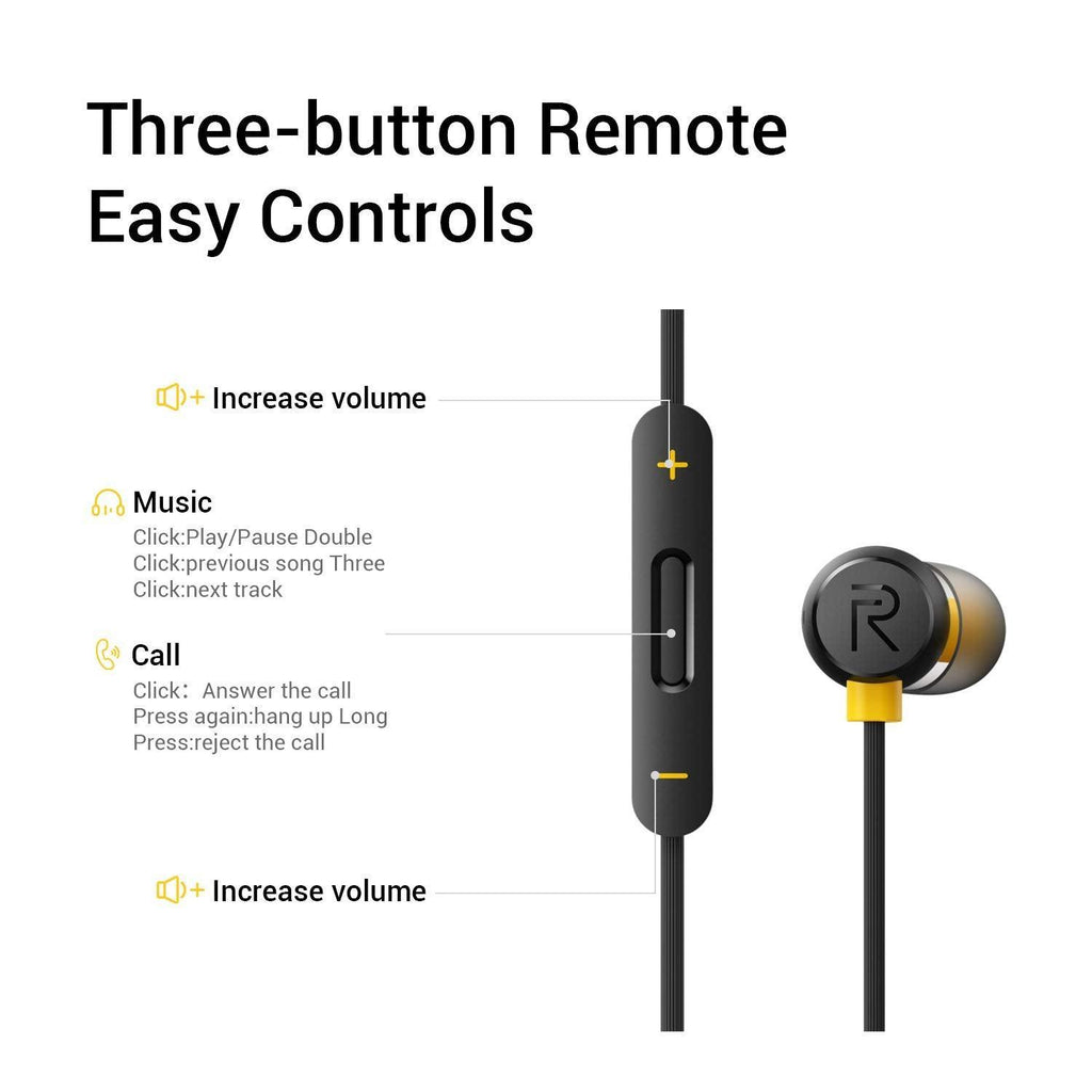 realme Buds 2 Wired in Ear Earphones with Mic (Black) - Triveni World