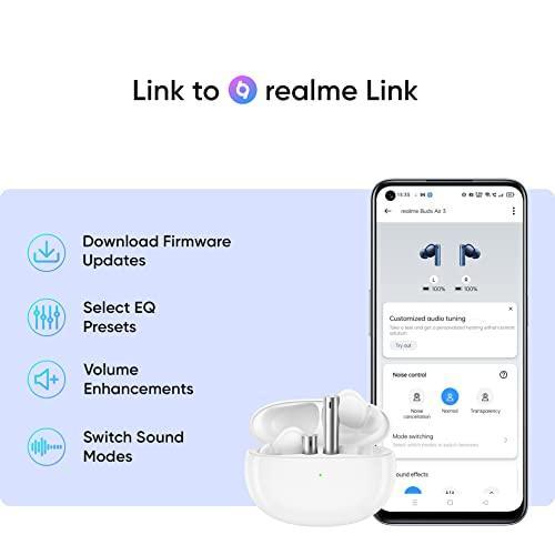 realme Buds Air 3 True Wireless in-Ear Earbuds with 42dB Active Noise Cancellation (ANC), Dual Device Pairing and 30 hrs Playtime with Fast Charging (Galaxy White) - Triveni World