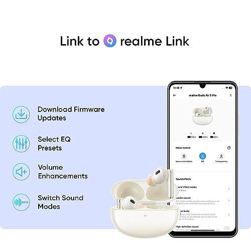 realme Buds Air 5 Pro Truly Wireless in-Ear Earbuds with 50dB ANC, realBoost Dual Coaxial Drivers, 360° Spatial Audio Effect, LDAC HD Audio, Upto 40Hrs Battery with Fast Charging (Sunrise Beige) - Triveni World