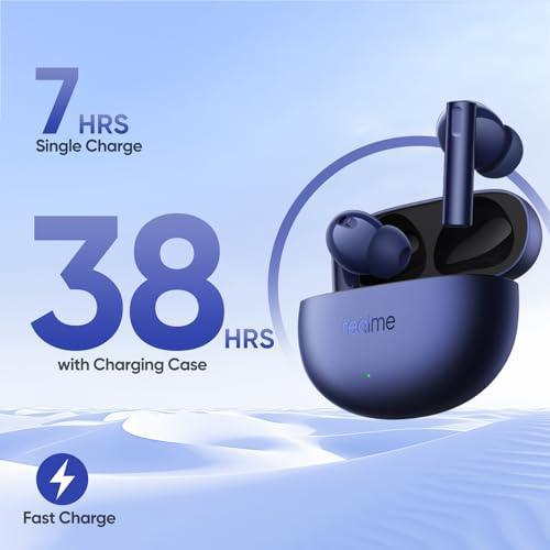 realme Buds Air 5 Truly Wireless in-Ear Earbuds with 50dB ANC, 12.4mm Mega Titanized Dynamic Bass Driver, Upto 38Hrs Battery with Fast Charging & 45ms Ultra-Low Latency for Gaming (Deep Sea Blue) - Triveni World