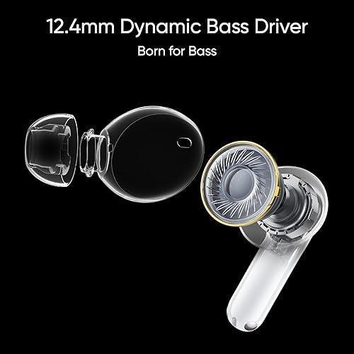 realme Buds T300 TWS Earbuds with 40H Play time,30dB ANC, 360° Spatial Audio with Dolby Atmos, 12.4 mm Dynamic Bass Boost Driver, IP55 Water & Dust Resistant, BT v5.3 (Stylish Black) - Triveni World