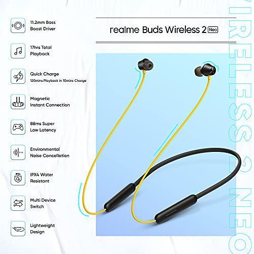 realme Buds Wireless 2 Neo Bluetooth in Ear Earphones with Mic, Fast Charging & Up to 17Hrs Playtime (Black) - Triveni World