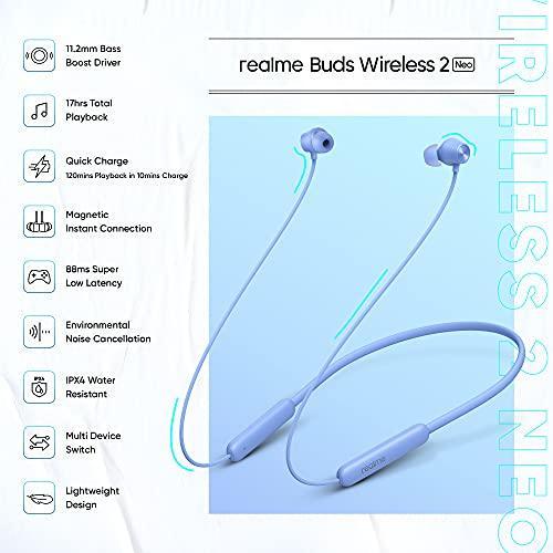 realme Buds Wireless 2 Neo Bluetooth in Ear Earphones with Mic, Fast Charging & Up to 17Hrs Playtime (Blue) - Triveni World