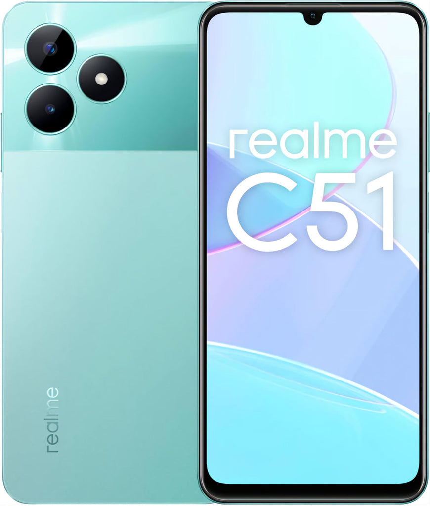 realme C51 (Mint Green, 4GB RAM, 128GB Storage) | Upto 8GB Dynamic RAM | 7.99 mm Stylish Glittery Design | Mini Capsule | Unisoc T612 Processor | 5000mAh Battery 33W SUPERVOOC Charge|FingerprintSensor - Triveni World