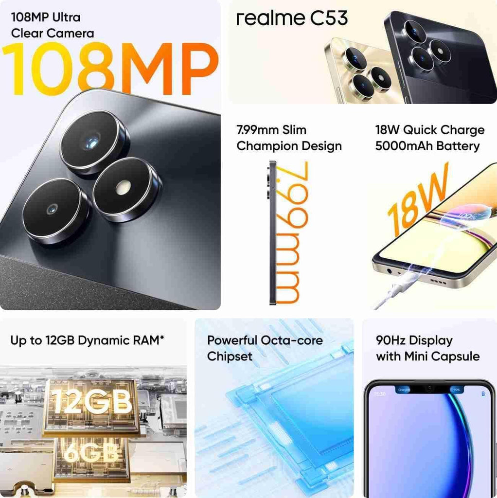 realme C53 (Champion Black, 4GB RAM, 128GB Storage) - Triveni World