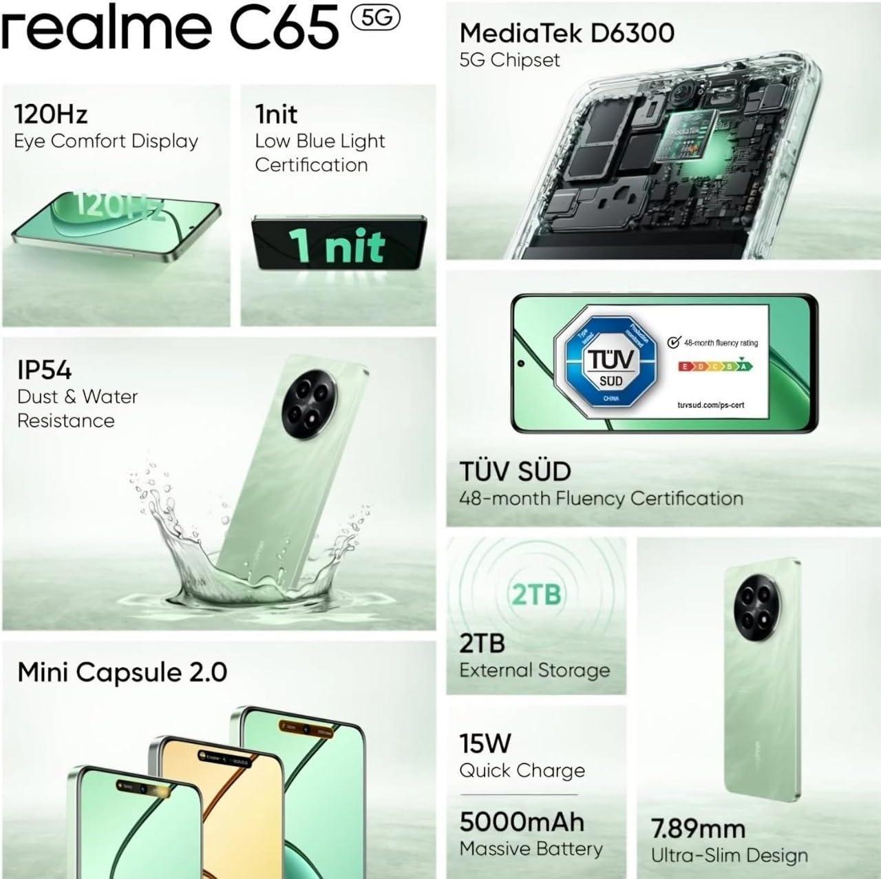 realme C65 5G (Feather Green, 128 GB) (6 GB RAM) - Triveni World