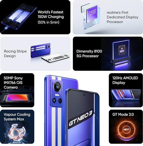 Realme GT Neo 3 (Nitro Blue, 8GB RAM, 128GB Storage) - Triveni World