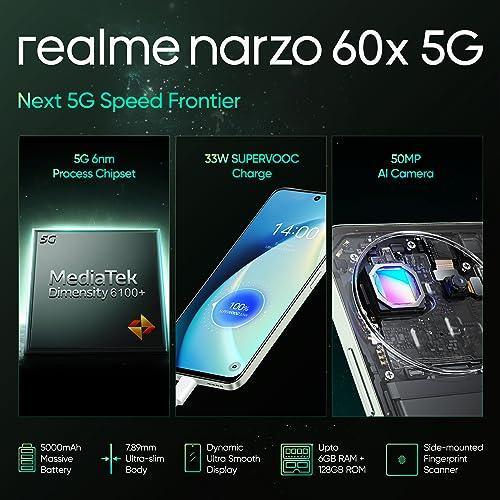 realme narzo 60X 5G (Stellar Green, 4GB, 128GB Storage) Up to 2TB External Memory | 50 MP AI Primary Camera | Segments only 33W Supervooc Charge - Triveni World