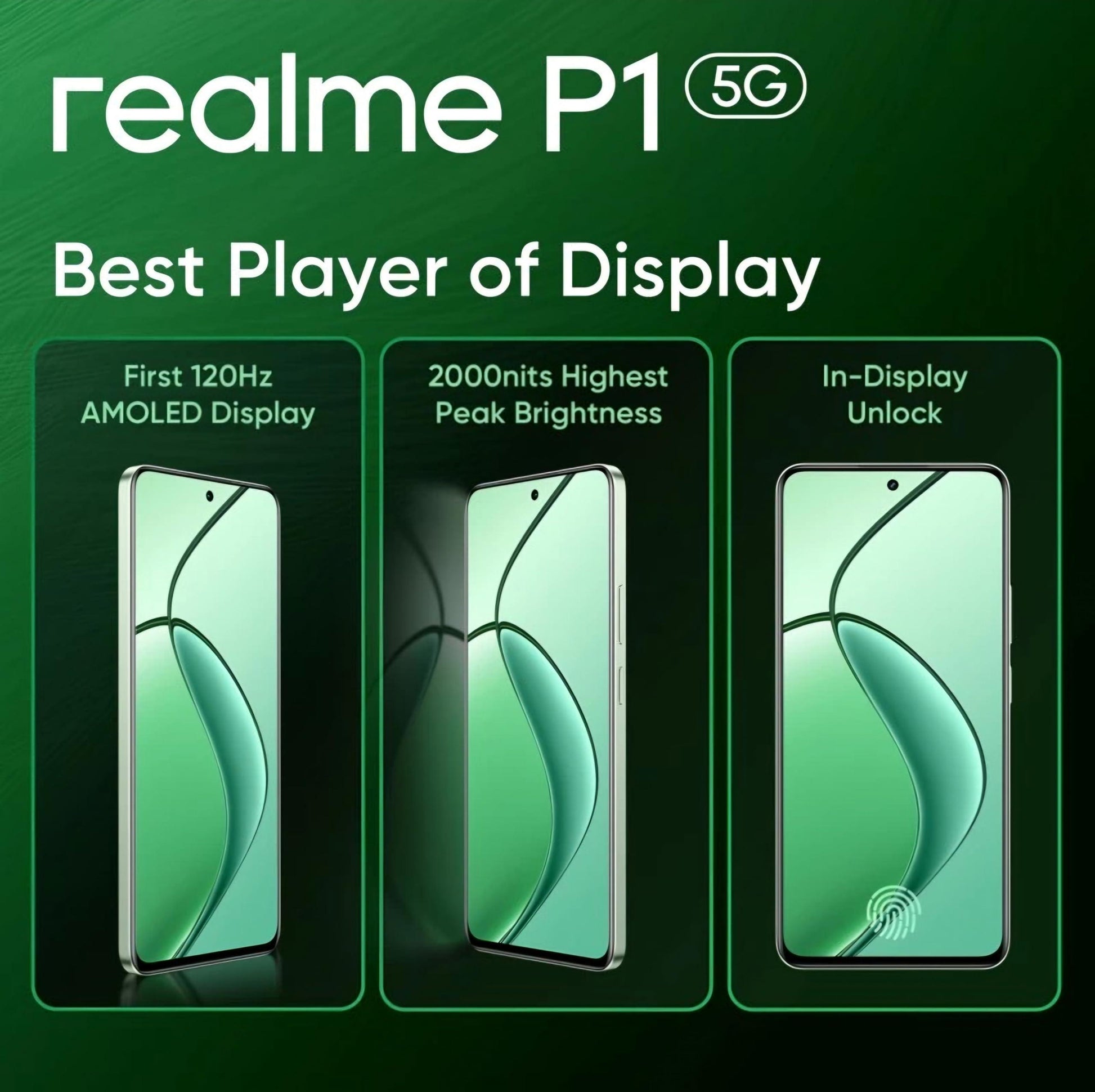 realme P1 5G (Peacock Green, 8GB RAM, 128GB Storage) - Triveni World