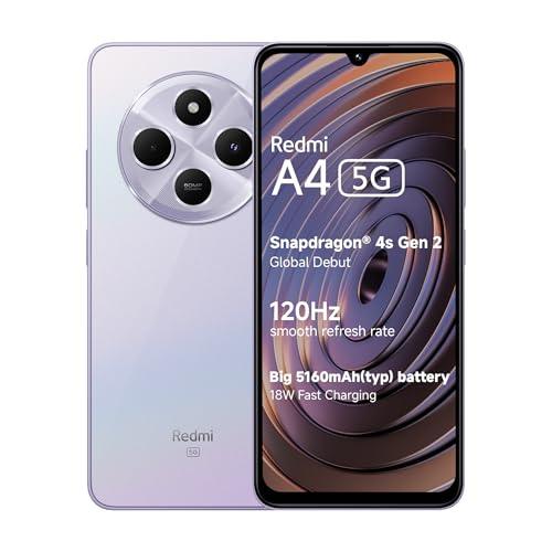 Redmi A4 5G (Sparkle Purple, 4GB RAM, 128GB Storage) | Global Debut SD 4s Gen 2 | Segment Largest 6.88in 120Hz | 50MP Dual Camera | 18W Fast Charging - Triveni World