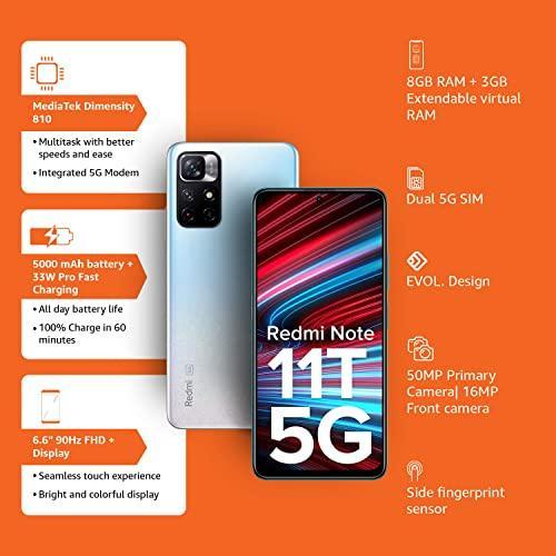 Redmi Note 11T 5G (Stardust White, 6GB RAM, 128GB ROM)| Dimensity 810 5G | 33W Pro Fast Charging | Charger Included | Additional Exchange Offers|Get 2 Months of YouTube Premium Free! - Triveni World