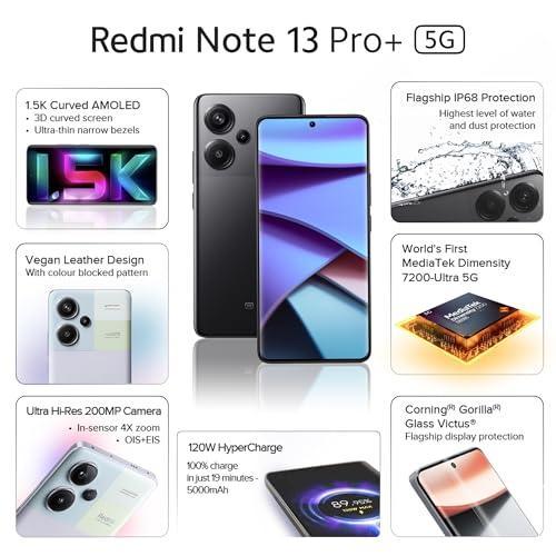 Redmi Note 13 Pro+ (Fusion Black, 12GB RAM, 512GB Storage) - Triveni World