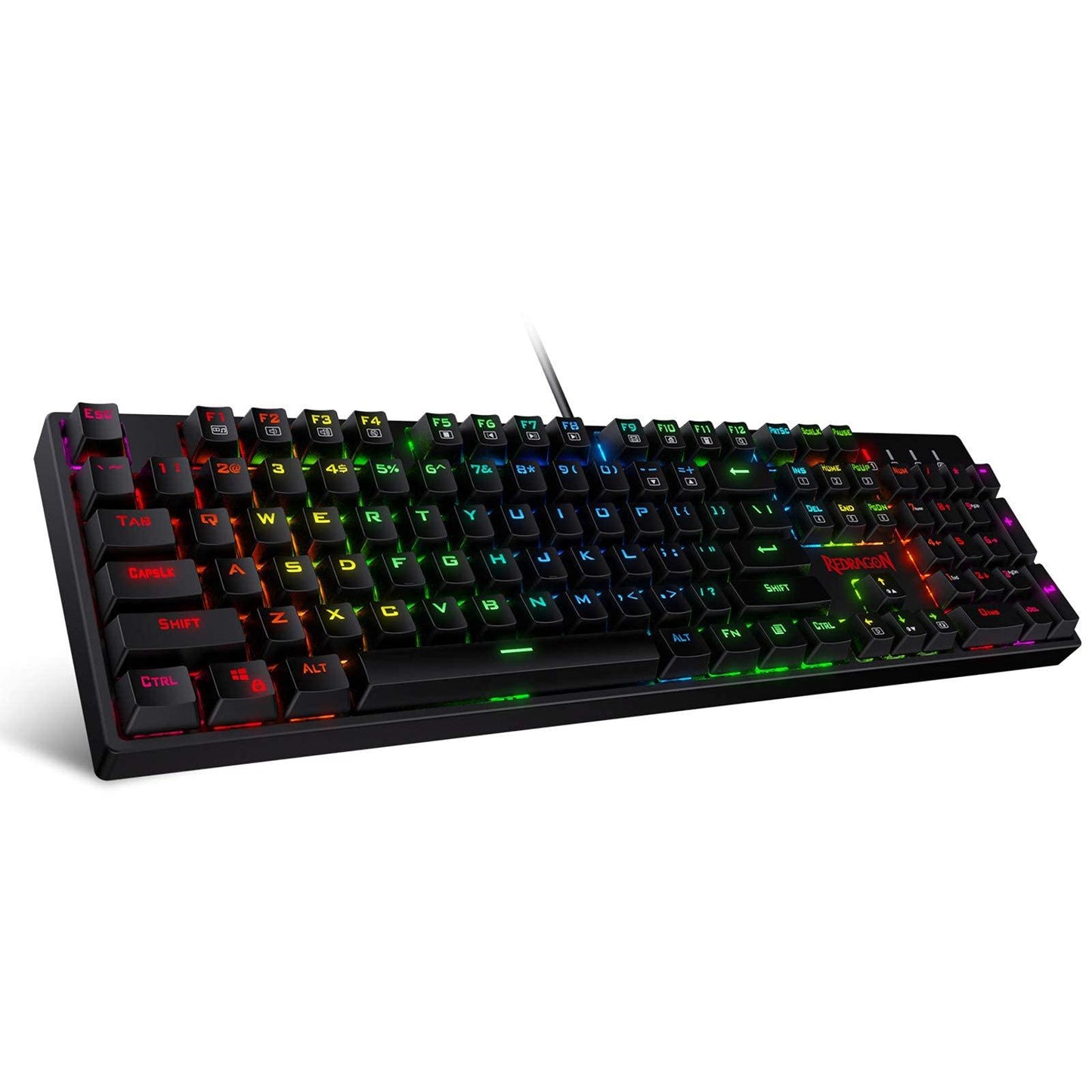 Redragon SU-RARA K582 RGB LED Backlit Mechanical Gaming Wired Keyboard with 104 Keys-Linear and Quiet-Red Switch, Black - Triveni World