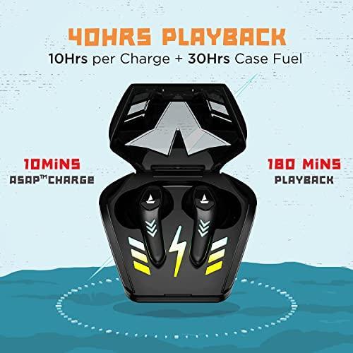 (Refurbished) boAt Airdopes 190 True Wireless In Ear Earbuds with Beast Mode(50ms) for Gaming, 40H Playtime, Breathing LEDs, boAt Signature Sound, Quad Mics ENx Tech, ASAP Charge & BT v5.3(Black Sabre) - Triveni World