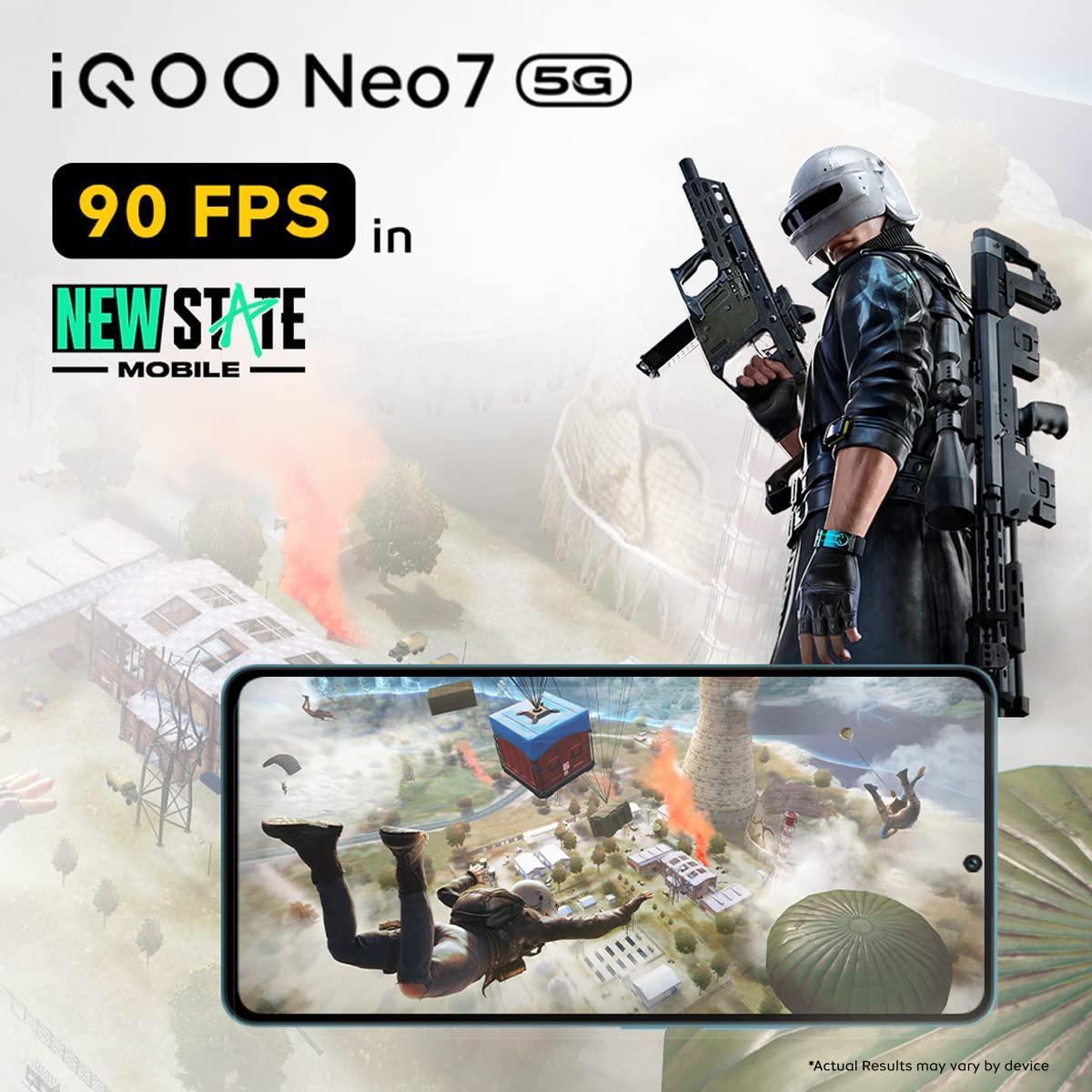 (Refurbished) iQOO Neo 7 5G (Interstellar Black, 8GB RAM, 128GB Storage) | Dimensity 8200, only 4nm Processor in The Segment| 50% Charge in 10 mins| Motion Control & 90 FPS Gaming - Triveni World