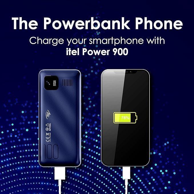 (Refurbished) itel Power 900 Power Bank Mobile Phone,10000 mAh with 7 Months Battery Back up, 10W Charging Support and 2.8 inch Display | Black - Triveni World