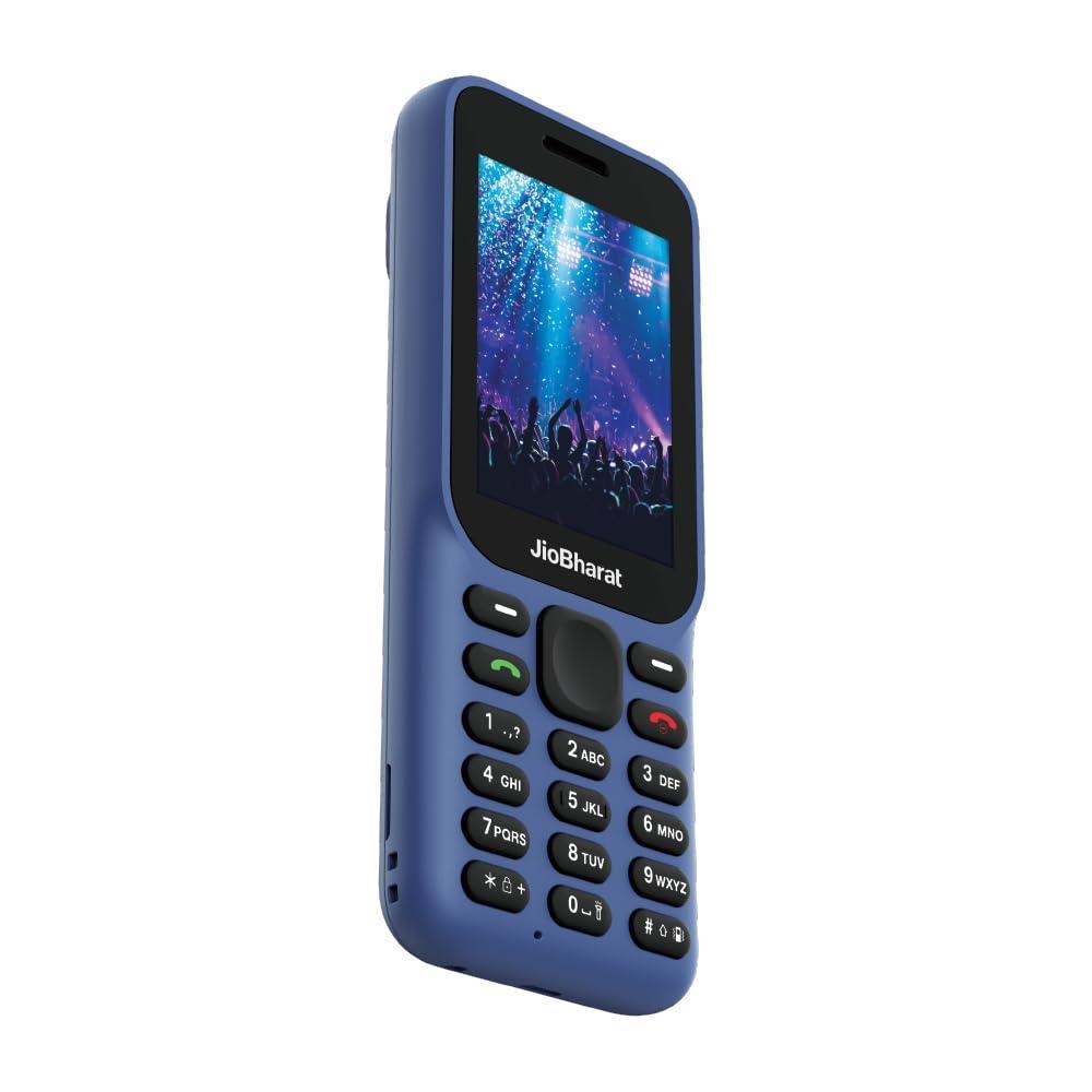 (Refurbished) JioBharat B1 4G Keypad Phone with JioCinema, JioSaavn, JioPay (UPI), 2.4 Inch Big Display, Powerful 2000mAh Battery, Digital Camera | Blue | Locked for JioNetwork - Triveni World