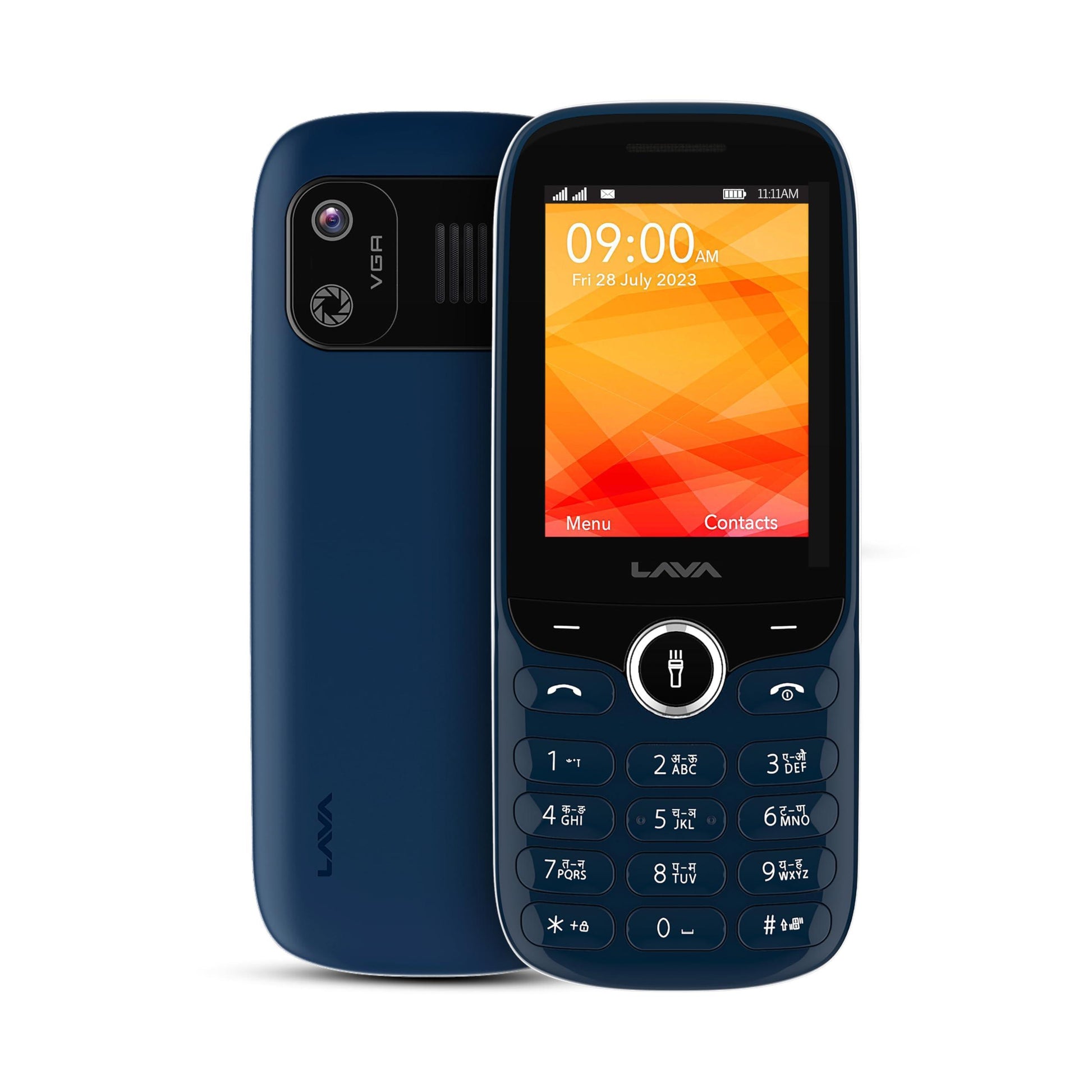 (Refurbished) Lava A5 Stylish ID with Dirt Resistant P+Rkeypad, 1000mAh Battery, Auto Call Recording, Digital Camera, Number Talker, Powerful Speaker (Blue) - Triveni World