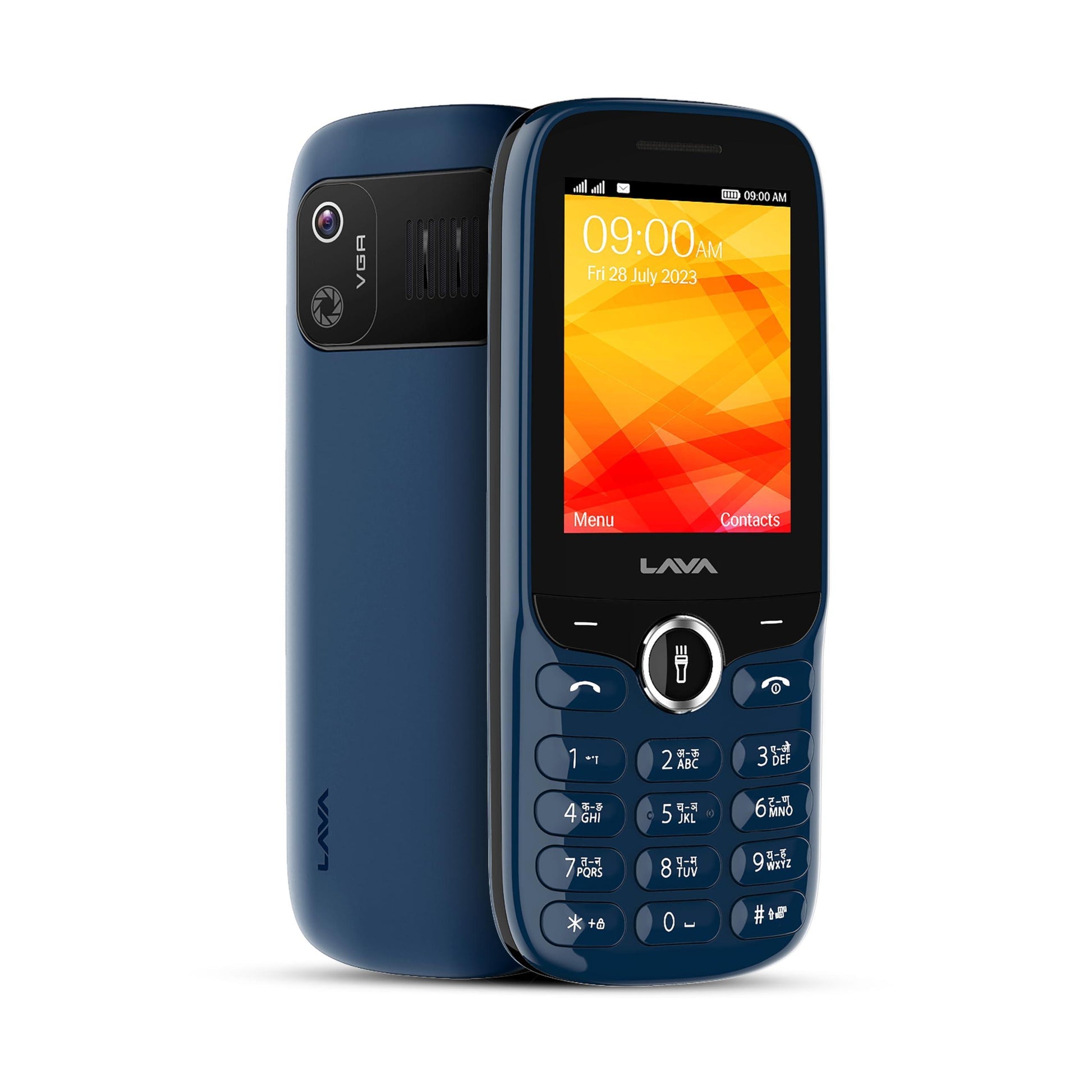 (Refurbished) Lava A5 Stylish ID with Dirt Resistant P+Rkeypad, 1000mAh Battery, Auto Call Recording, Digital Camera, Number Talker, Powerful Speaker (Blue) - Triveni World