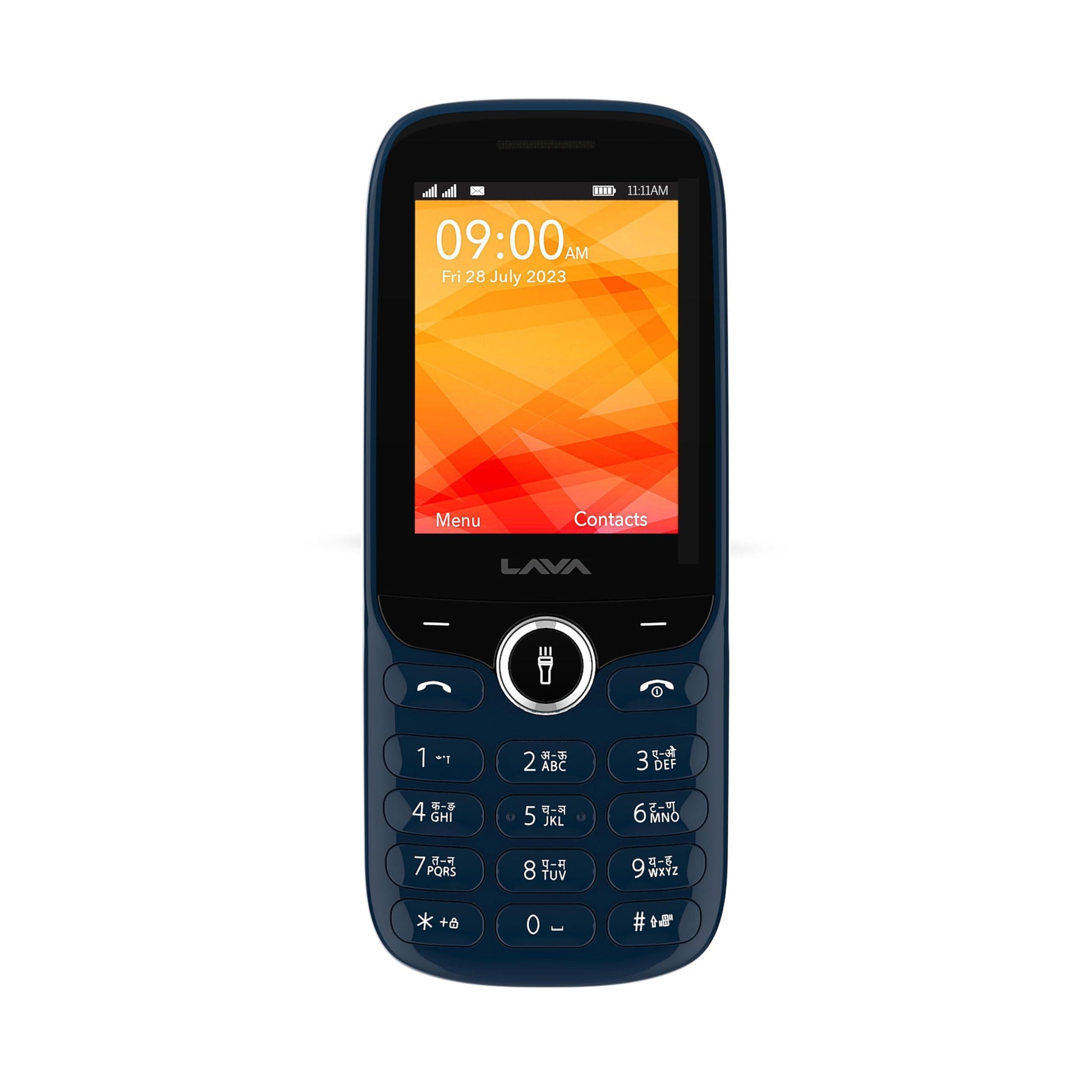 (Refurbished) Lava A5 Stylish ID with Dirt Resistant P+Rkeypad, 1000mAh Battery, Auto Call Recording, Digital Camera, Number Talker, Powerful Speaker (Blue) - Triveni World