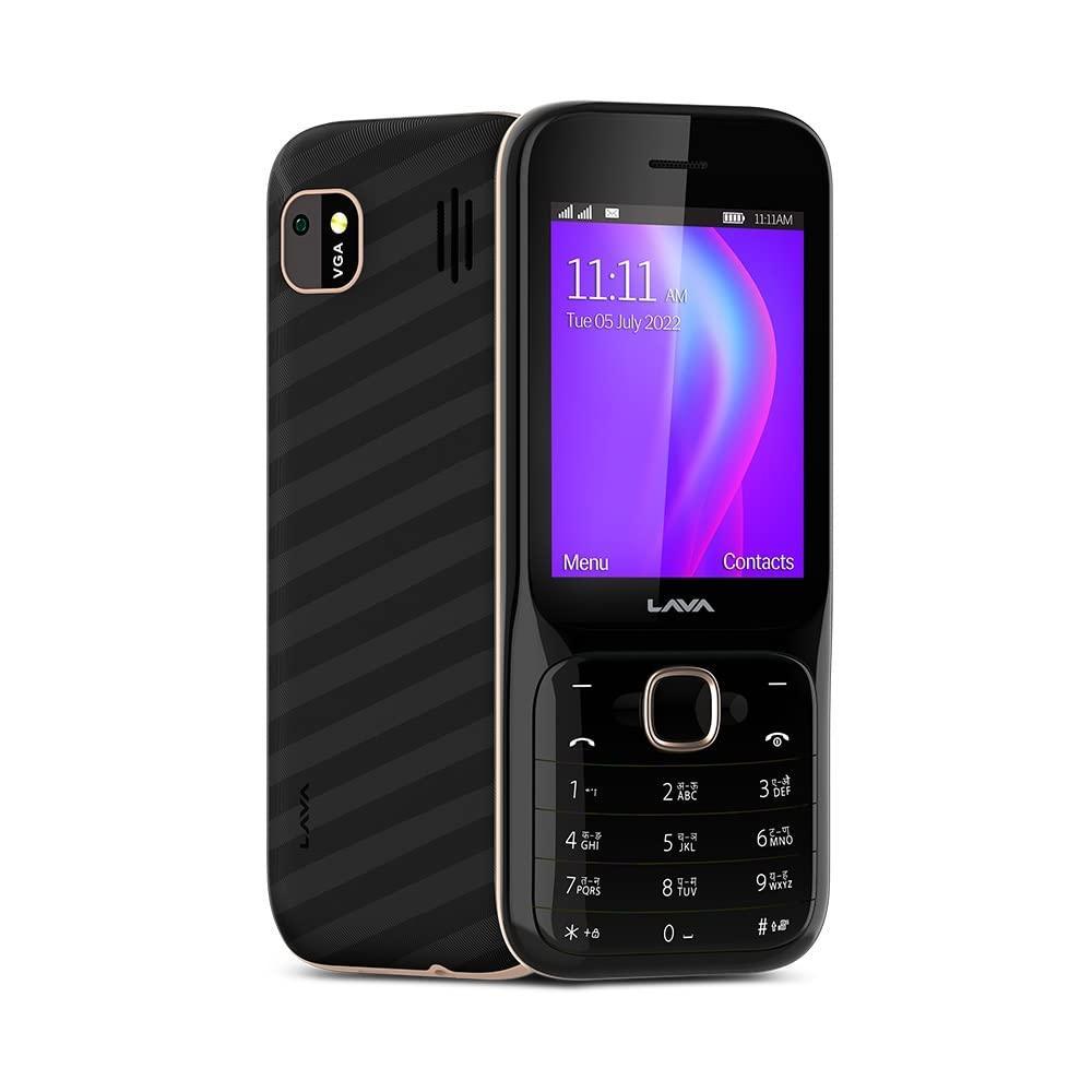 (Refurbished) Lava Gem Power (Black Gold) - Dual sim Keypad Mobile with 2.8 " Big Screen, Smart AI Battery and Auto Call Recording - Triveni World